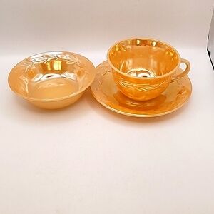 Vintage Fire King Peach Laurel Lustre Ware Set